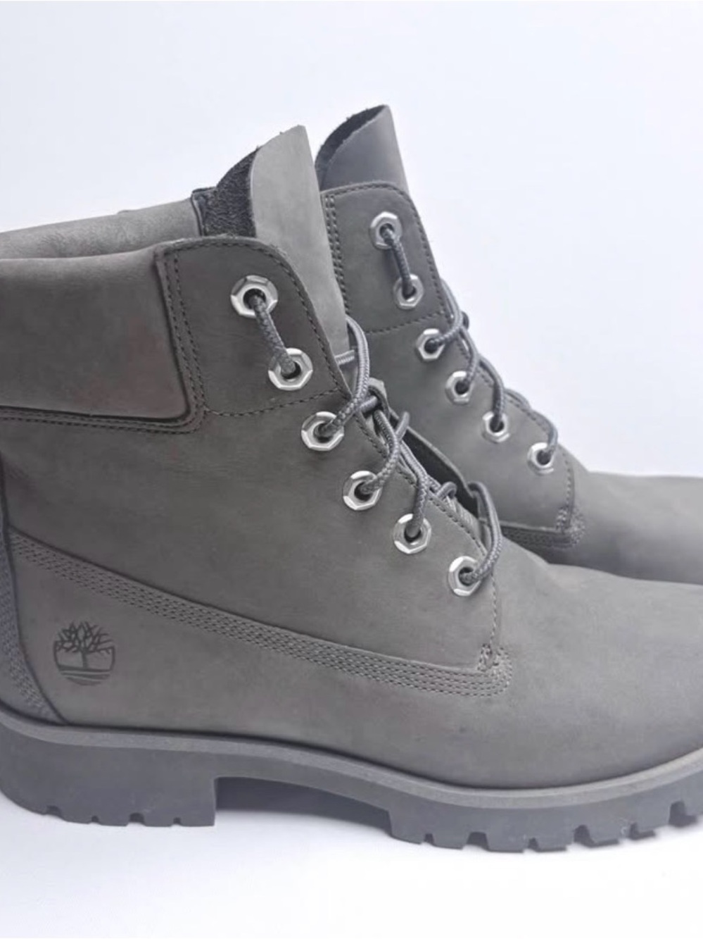 Custom Timberland Gray Nubuck Work Boots